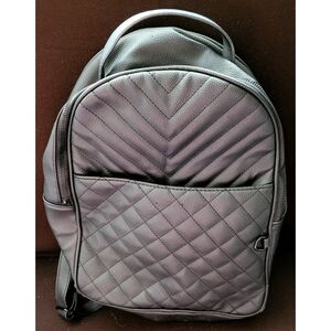Black Checkered/Chevron Fake Leather Backpack
